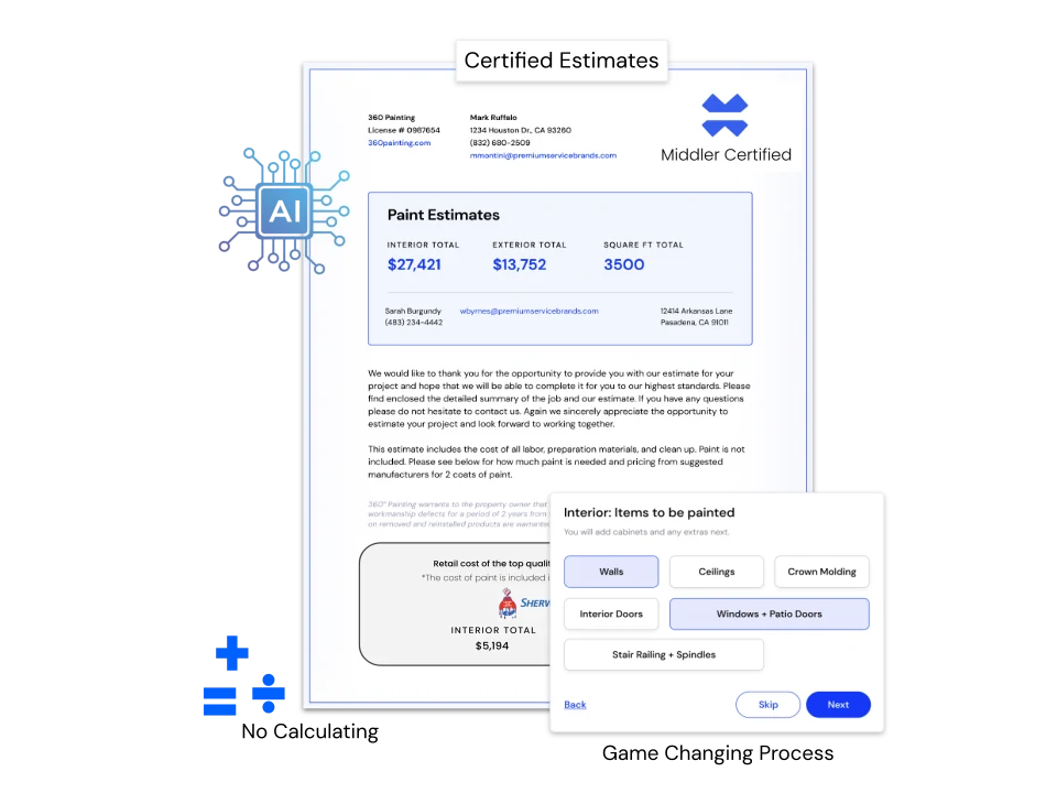 Middler homepage painting-estimator illustration